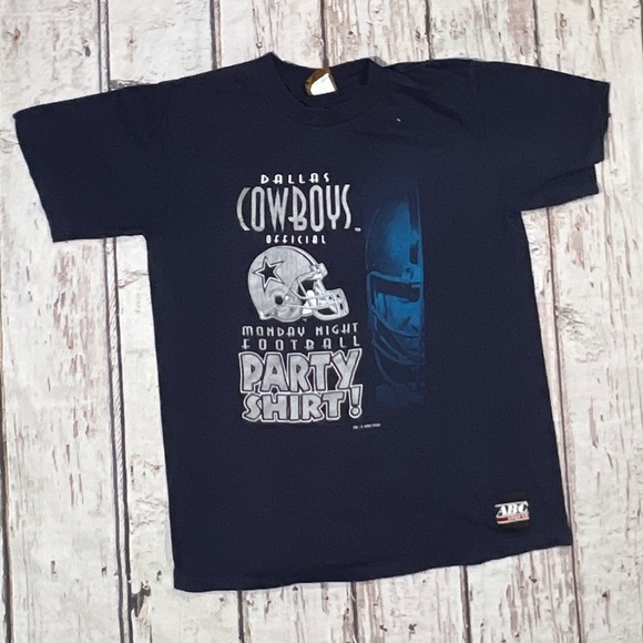 Vintage 90s Dallas Cowboys Monday Night Football Nutmeg Mills 1990s Tshirt - Picture 4 of 8